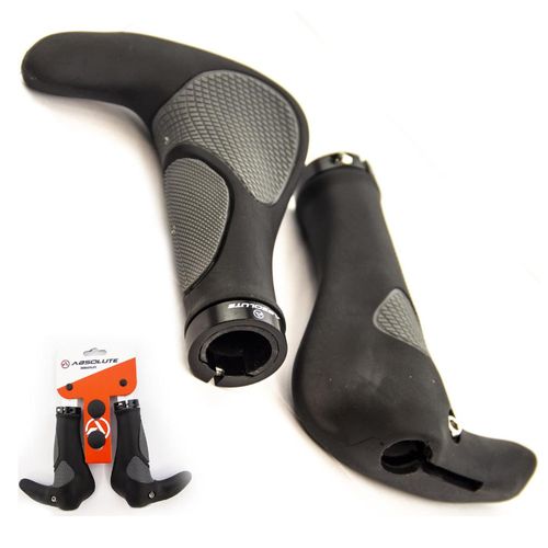 MANOPLA ABSOLUTE EG3 COM BAR END PRETO/CINZA