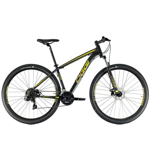 BICICLETA OGGI 29 HACKER SPORT PRETO/AMARELO/DOURADO