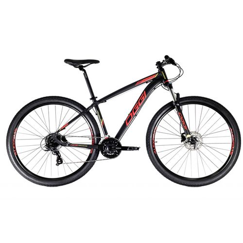 BICICLETA OGGI 29 HACKER HDS 24V PRETO/VERMELHO/AMARELO